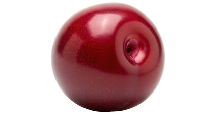 Isolated Red Plum Fruit Close Up Shot, Healthy Nutrition Food, Delicious Dessert or Snack, Diet