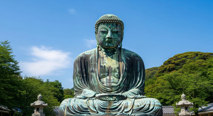 Fototapeta premium Iconic Great Buddha Statue Serene Spiritual Landmark Peaceful Religious Monument