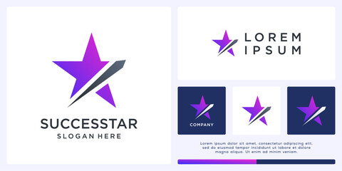 Success star logo design template