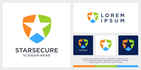 Star secure logo design template