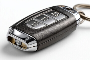 "Modern Car Key Isolated on White Background"