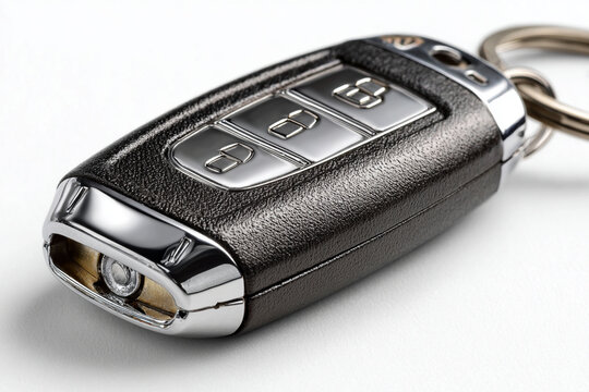 "Modern Car Key Isolated on White Background"
