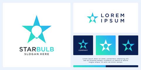 Star bulb logo design template