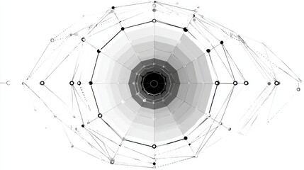 Obraz premium A modern radar chart clipart, performance tracking element, digital illustration, sleek gray tones, isolated on white background. 