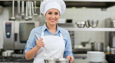 Female Chef with Whisk
