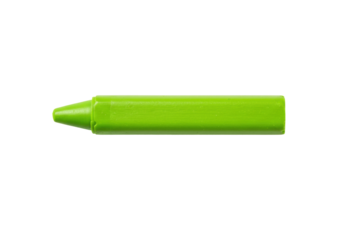 Isolated vivid green crayon, wax art supply for children, smooth color for school activity