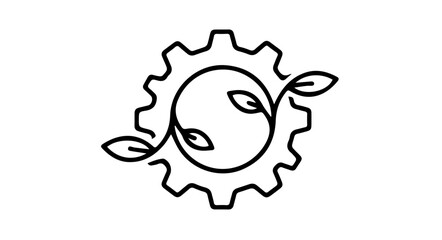 Eco Gear Leaf Logo | Sustainable Technology Symbol