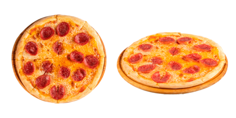 Pepperoni pizza on transparent background, png