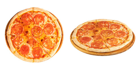 Pizza Margherita on a transparent background, png