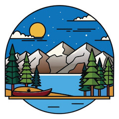 Naklejka premium vector illustration of a christmas landscape