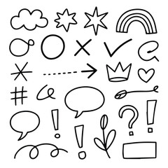 Hand drawn doodle elements for decoration use