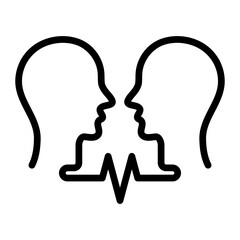 Empathy connection simple line icon