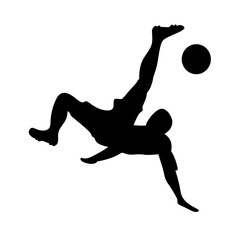 Football Overhead Kick Vector Illustration