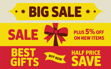 Big sale announcement with discount offers and gift ideas