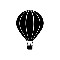 Fototapeta premium Black silhouette of a hot air balloon ride on transparent background