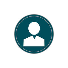 Simple silhouette of a person in a teal circle icon