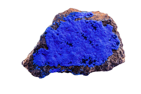 ore stone with cobalt, cobalt rock, on isolated white background