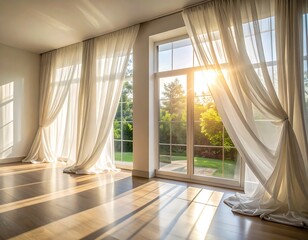 Sunlight Streaming Through Large Windows.