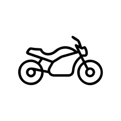 Fototapeta premium Outline drawing of a motorcycle with visible seat handlebars and wheels in a simple minimalist style design on transparent background silhouette