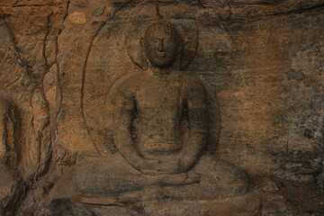 Ancient Buddha image of Punchi Gal Vihara, Polonnaruwa, Sri Lanka