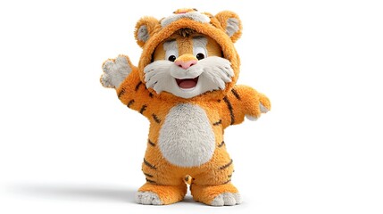 3d cartoon character tiger costume