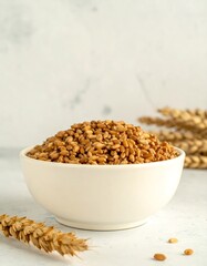 Wheat grains in a bowl
