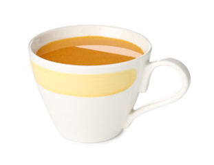 Cup of sea buckthorn tea isolated on white