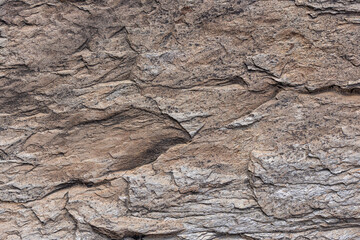 Rough sedimentary stone face texture and full-frame closeup background