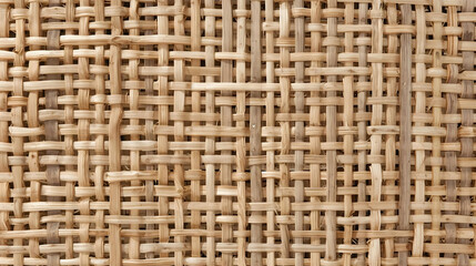 Obraz premium Intricate natural woven texture of dried bamboo strips creates a warm, organic background for artisanal crafts and rustic decor projects