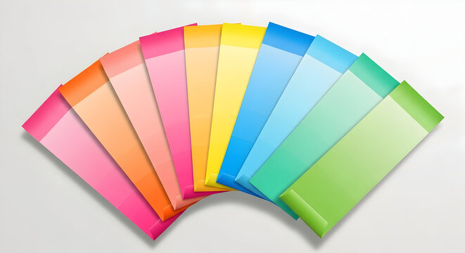  “Bright Ceramic Chalk Markers: Colorful Bookmark Strips in Row”