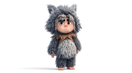 3d cartoon character wolf costume