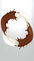 Whipped milk and chocolate splashes
