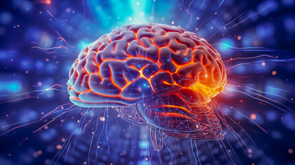 未来の人口頭脳を象徴化したイメージ