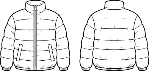 Plain t shirt flat sketch, front and back view, fashion design template, apparel vector illustration, clothing mockup, casual garment drawing