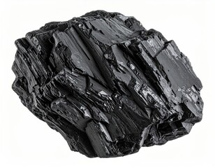 Realistic Black Mineral Cluster on Transparent Background for Dramatic Effect