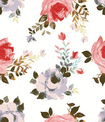 composition with blossoming peonies. hand drawn watercolor rose bunch pattern isolated on white background. botanical flower bunch. design for banner, wallpaper, invitition card, wrapping paper.