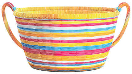colorful basket isolated on white