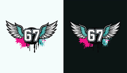 Sixty Seven-67 flying t EPS T shirt design