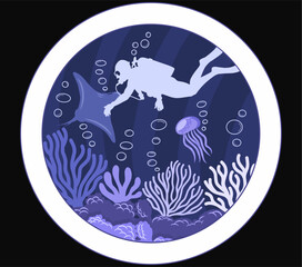 professional divers explore deep sea life