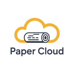 Creative cloud logo and paper symbol logo