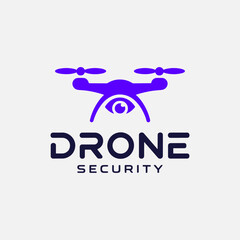 Simple flat drone logo design
