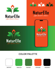 Soulleaf logo and color palette for feminine organic brand