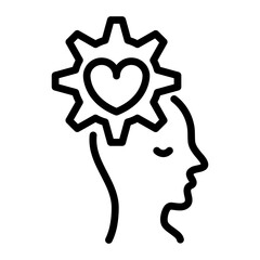 Emotion Management simple line icon