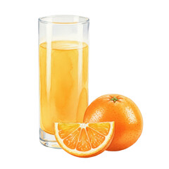 Orange Juice with Whole and Sliced Orange