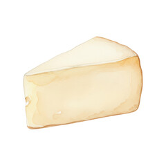 Watercolor Illustration of a Cheese Wedge