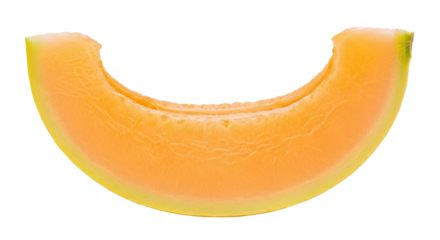 Isolated cantaloupe melon crescent, healthy food treat, juicy summer refreshment, nobody