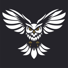 A bold owl logo with sharp wings spread wide, symbolizing strength and focus.