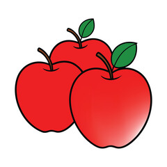 red apple vector illustration