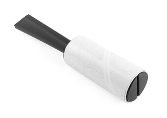 One sticky lint roller isolated on white