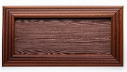 dark chestnut color square wooden frame isolated on white